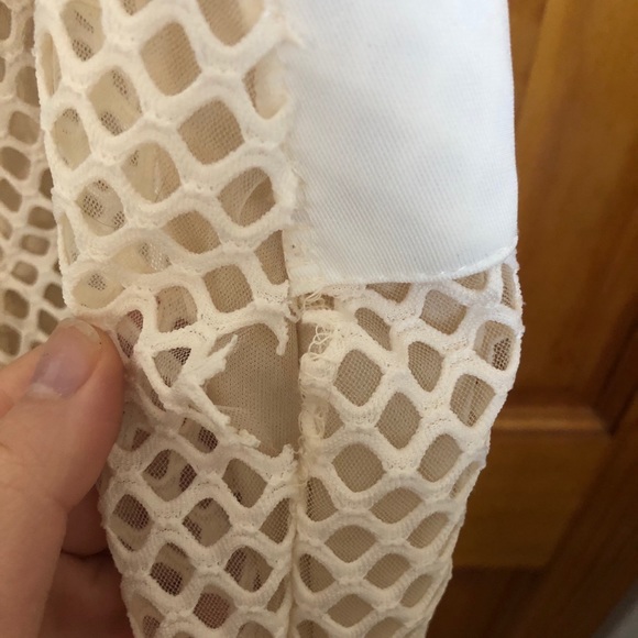 BOGO nude and white net bodycon dress - Picture 4 of 7